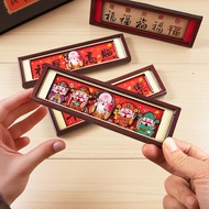 0 Year of the Horse Creative Five God of Wealth Refrigerator Stickers Cartoon Photo Frame Back Magne