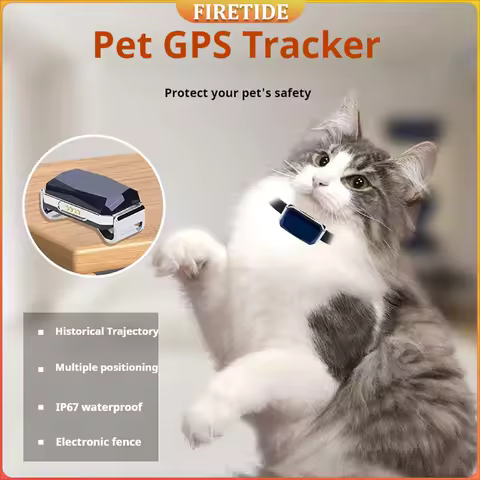 Pet Collar Mini GPS Tracker, GSM Wifi LBS Anti-lost Tracker Pet Location Collar IP67 Waterproof for 