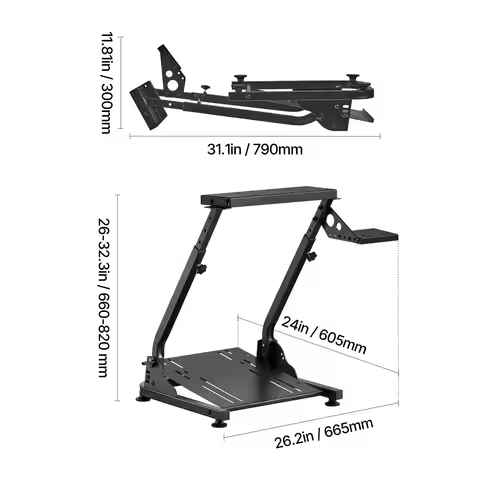 Racing Wheel Stand, Adjustable & Foldable Simulator Stand for Logitech G29 G27 G920 G923, Thrustmast