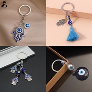 Fashion Devil's Eye Blue Eye Keychain Geometric Circular Hollow Devil's Eye Palm Bead Pendant Keycha
