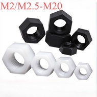 Nylon Hex Nut Nut Black/White/Transparent Nylon Hex Nut M2/M2.5-M20 [YIYI]