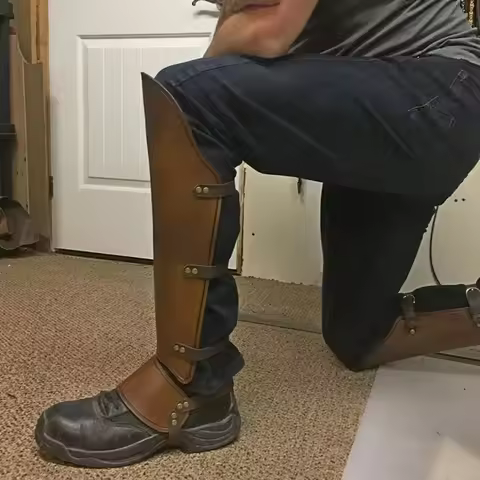 Medieval Steampunk Leather Leg Gaiter Vintage Shoe Spats Boot Covers Warrior Cavalier Soldier Costum