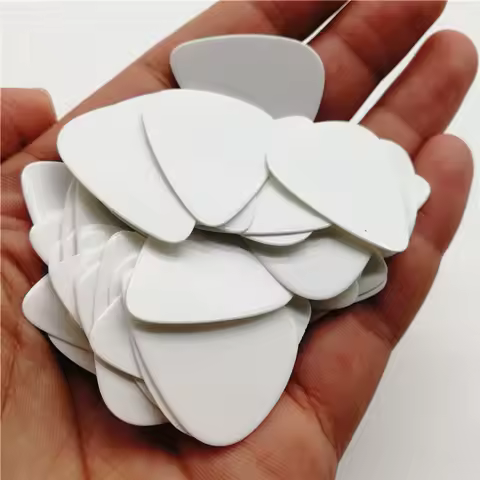 100PCS Plain Solid White Celluloid Guitar Pick No Logo Plectrum Pure White Picks 0.46mm 0.6mm 0.71mm