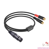 SAK 2RCA Male to XLR Female Splitter Patching Cord XLR to 2RCA Stereo Microphone Cord XLR to 2RCA Ca