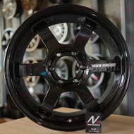 ล้อ NK performance รีดเบา Flowforming ลาย TE37 SUV สีดำ เลเซอร์ขาว ขอบ 18 นิ้ว