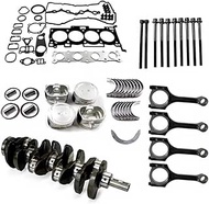 G4KE Engine Pistons & Con Rod Bearing & Gasket Seals Kit & Cylinder Head Bolts Set Compatible for Hy