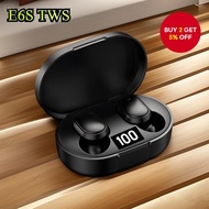 E6S TWS Bluetooth 5.0 Earbuds with Ultra-Compact Wireless Portable Charging Case - Lightweight Desig