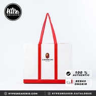 Tas PAPER BAG BAPE WHITE RED 100% ORIGINAL