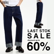 Luunashop Men's Bershkka Rolled-Up Baggy Jeans Baggy Jeans Men Seluar Jeans Lelaki