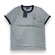 FRED PERRY RINGER ORIGINAL NEW TAPED GREY TSHIRT