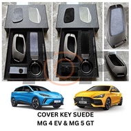 - Premium Suede Key Cover Mg 4 Ev 5 Gt Car Case Remote Casing Car Key Protector