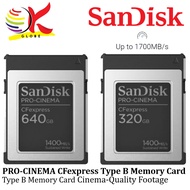SANDISK PRO-CINEMA CFEXPRESS TYPE B MEMORY CARD 320GB , 640GB WITH UP TO 1700MB/S | DURABLE ENCLOSUR