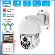 Tuya/Smart Life 5MP PTZ Camera Outdoor Waterproof 5G/2.4GHZ WiFi IP Camera Auto Tracking 6X Digital