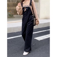 Quần Yếm Jeans Ống Rộng Quần Yếm Jeans Trẻ Chung Năng Động Phong Cách_Y7