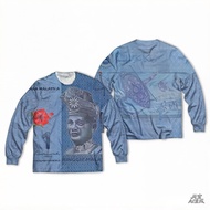 【Stock】Malaysian Banknote Inspired Long Sleeve T-Shirt For Daily Wear With Detailed Front And Back P