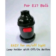 E27 Lamp Holder Extension with 2pin Flat Plug With Easy On/Off Switch Button(Socket Lampu E27)