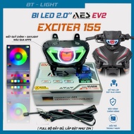 AES EV2 2.0 mini Ball Bearing Light for Exciter 155 bird-wing Daylight border Led Headlight
