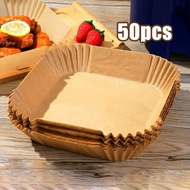 B48 (50pcs) Air Fryer Paper Non-Stick 16cm 20cm Microwave Oven Baking Liner Paper BBQ Non-Stick