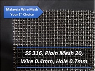 SS316 Stainless Steel Wire Mesh 20 Mosquitoes Netting/Insect Netting Malaysia