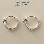 TLEE women's silver earrings, TLEE JEWELRY B0501 personality plain round knot earrings
