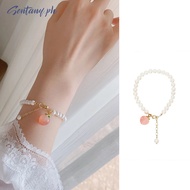 Niche Design Female Student Sisters Couple Best Friends Bracelet Peach Pearl Bracelet