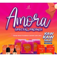 CLEAR GUDANG LIMITED STOCK AMORA SKINCARE SABUN SERUM  FOUNDATION LIPMATTE LIPTIN WHITENING GLOWING 