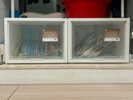 日本Iris牌白色可疊高膠收納盒 White plastic stackable storage box chest flap boxes