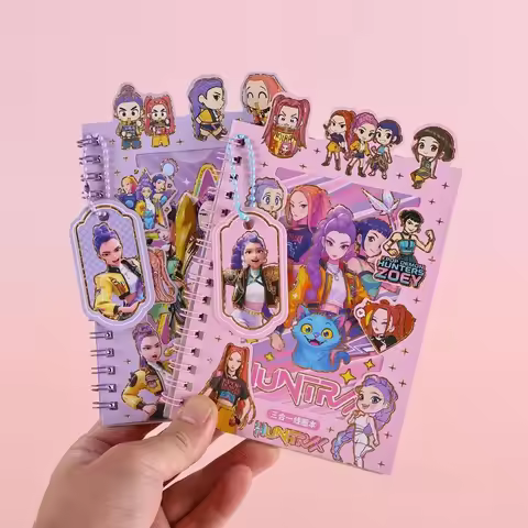 1/4psc K-POP Demon Hunters 3-in-1 Coil Notebook Stickers DIY Journal Material Phone Case Decor Stick