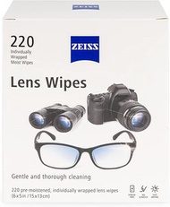 ZEISS - Zeiss鏡頭擦拭布 一次性眼鏡清潔擦拭布 拭鏡布 拋棄式眼鏡布 手機螢幕擦拭布 相機 鏡頭清潔布 電話 平板 螢幕清潔（220張）（*新舊包裝隨機發貨）