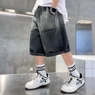 【Boy Shorts】(16-50kg) Gradient Boy Jean Shorts Fashion Korean Loose Cool Teen Boy Denim Shorts