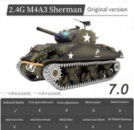 Jdd【จัดส่งรวดเร็ว】【ของดั้งเดิม】 Henglong 1/16 Schaal 2.4GHz รถถัง RC Sherman M4A3รถถังประจัญบาน U.s.