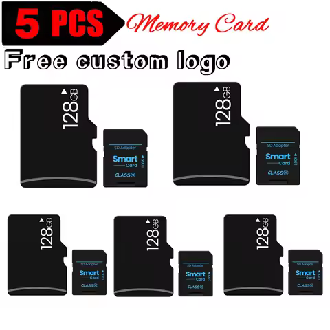 5 LOT TF Card 128GB 256GB Wholesale Cartao De Moria Free Logo 64GB 16G SD Card 8G 4G 2G Flash Memory