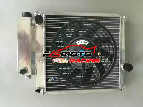Aluminum Radiator+Fan For BMW 5 Series Saloon/Estate E34 518i 520i 525i 525ix 24V & Z1 Roadster E30 