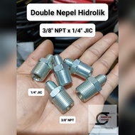 Double Nipple Hidolik 3/8" NPT x 1/4" JIC (MB-MJ)