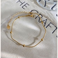 18K Gold-plated Bead Chain Anklet for Women