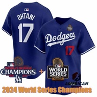Men's 2024 World Series Champions MLB Jersey Los Angeles Dodgers Shohei Ohtani Blue Baseball Jersey