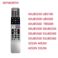 coocaa Skyworth Smart TV Remote Control    Coocaa Skyworth Android TV 539c-268920-w010 for Original Smart TV TB5000 UB5100 UB5500 remote contro UB5 Series (43UB5500 43UB5550 43UB5560 50UB5500 50UB5550 50UB5560 55UB5500 55UB5550 55UB5560) Coocaa S3N Series