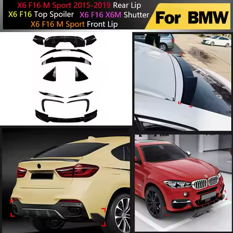 For BMW X6 F16 M Sport 2015-2019 Rear Lip F16 Top Spoiler Wing Refit F16 M Sport Front Lip X6M Shutt