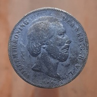 Koin Perak Kuno 1/2 Gulden Willem 3 tahun 1863 - W312