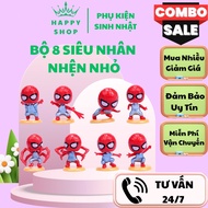 SET OF 8 SMALL SPIDER-MAN SUPERMAN to decorate cakes and birthday cakes.