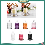 [HellerySG] Cloche Candle Holder Cover Candle Jar Cup Glass Cloche Dome with Base for Plants Dessert