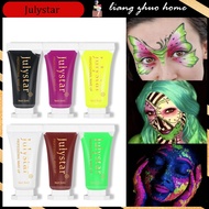 Julystar Body Face Paint Kit Fluorescent Party Halloween Eye Make Up Party Kids Face Shied UV Glow P