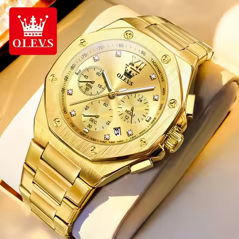 OLEVS Brand Watch Multi functional Men's Quartz Watch Waterproof Steel Strap 3626