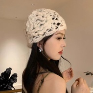 Bohemian Three-Dimensional Crochet Crochet Hollow Baotou Hat Women Thin Style Breathable Wool Hat Re