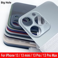 Big Hole Back Glass Cover for IPhone 13 Mini Pro 13Pro Max Battery Cover Rear Door Housing Replaceme