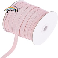 1roll Twill Tape Ribbons Herringbone Ribbons for Sewing Craft Pink 3/8 inch(10mm)x0.84mm about 80yar