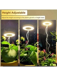 12入組全光譜LED植物生長燈，植物燈三色調光定時防曬生長燈USB插頭，多肉盆栽植物填充燈