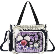 Ita Bag,DIY Clear Pin Display Bag with Insert and Accessories,Anime Kawaii Ita Crossbody Purse,Women