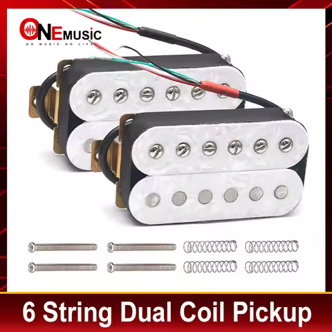 White Pearl Electric Guitar Humbucker Adjustable Screw Dual Coil for 6 String Electric Guitar Coil S