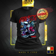 🇲🇾 Baju Nasa ✕ Coke - Astronaut With Scooters | Unisex Dewasa & Kids | Cotton | Ready Stock | BLACKK